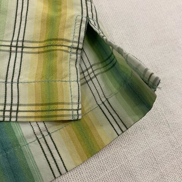 Tommy Bahama XL Silk Green Checkered Tartan Short Sleeves Button Shirt Vintage - Picture 9 of 9